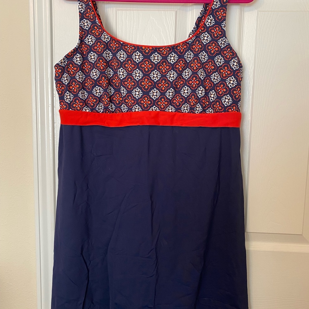 Navy Land’s End underwire Swim dress/ long top/ full coverage